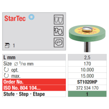 Edenta-Poleer-tsirkooniumile-StarTec-ketas-roheline-1-step-HP-ST1020HP