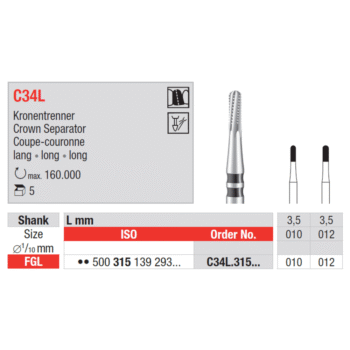 Edenta-Teemantpuur-Crown-Separator-pikk-mustmust-FG-C34L