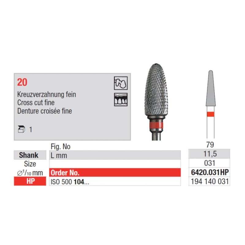 Edenta-TC-Cutter-cross-cut-fine-punane-HP-6420-031HP